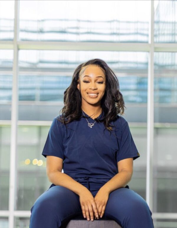 Torched Navy Blue Scrub Top - Image 7