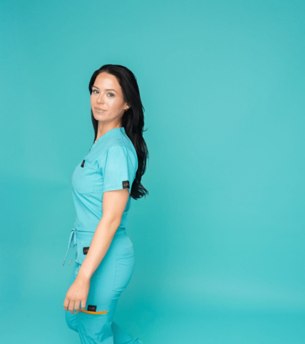 Tiffany Teal Blue Scrub top - Image 6