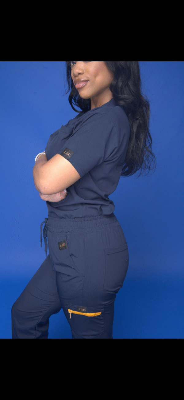 Torched Navy Blue Scrub Pants - Image 3