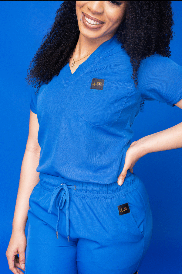 Blazed Blue Scrub Top - Image 5