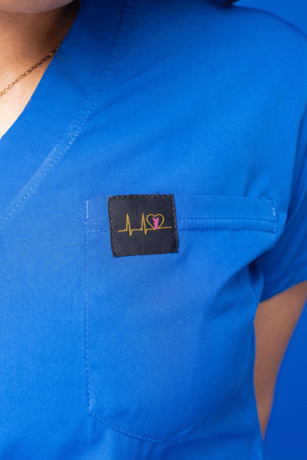 Blazed Blue Scrub Top - Image 4